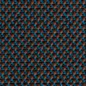 Woven fabric texture, dark brown and teal blue, repeating vertical loop pattern with horizontal grid, dense nubby weave.